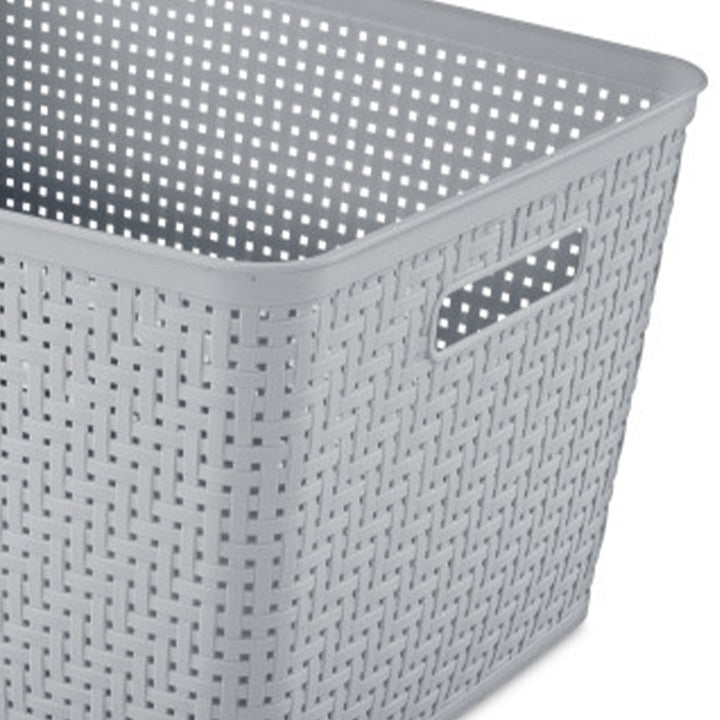 Sterilite 14"Lx8"H Woven Rectangular Tall Basket for Home Organization (18 Pack)