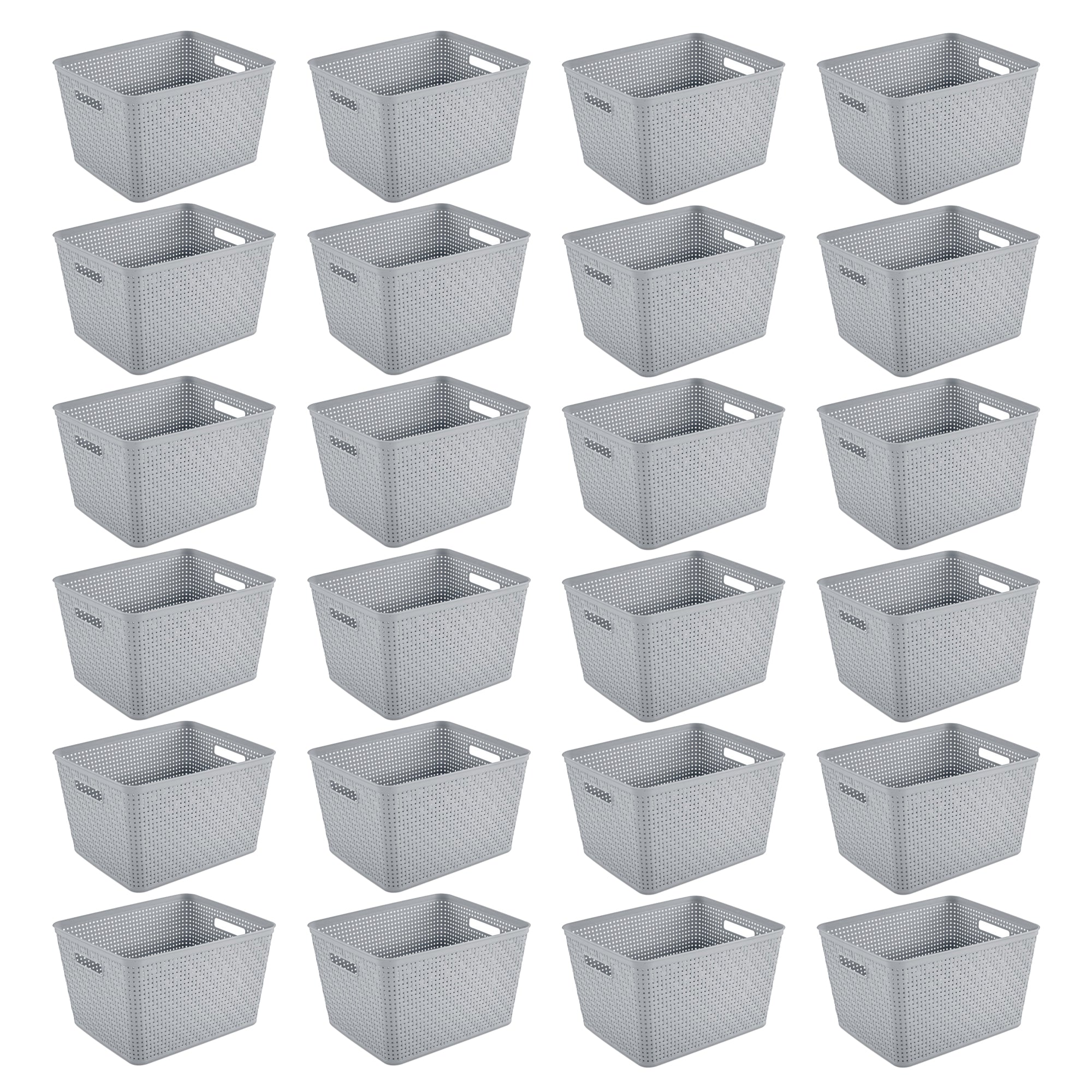 Sterilite 14"Lx8"H Woven Rectangular Tall Basket for Home Organization (24 Pack)