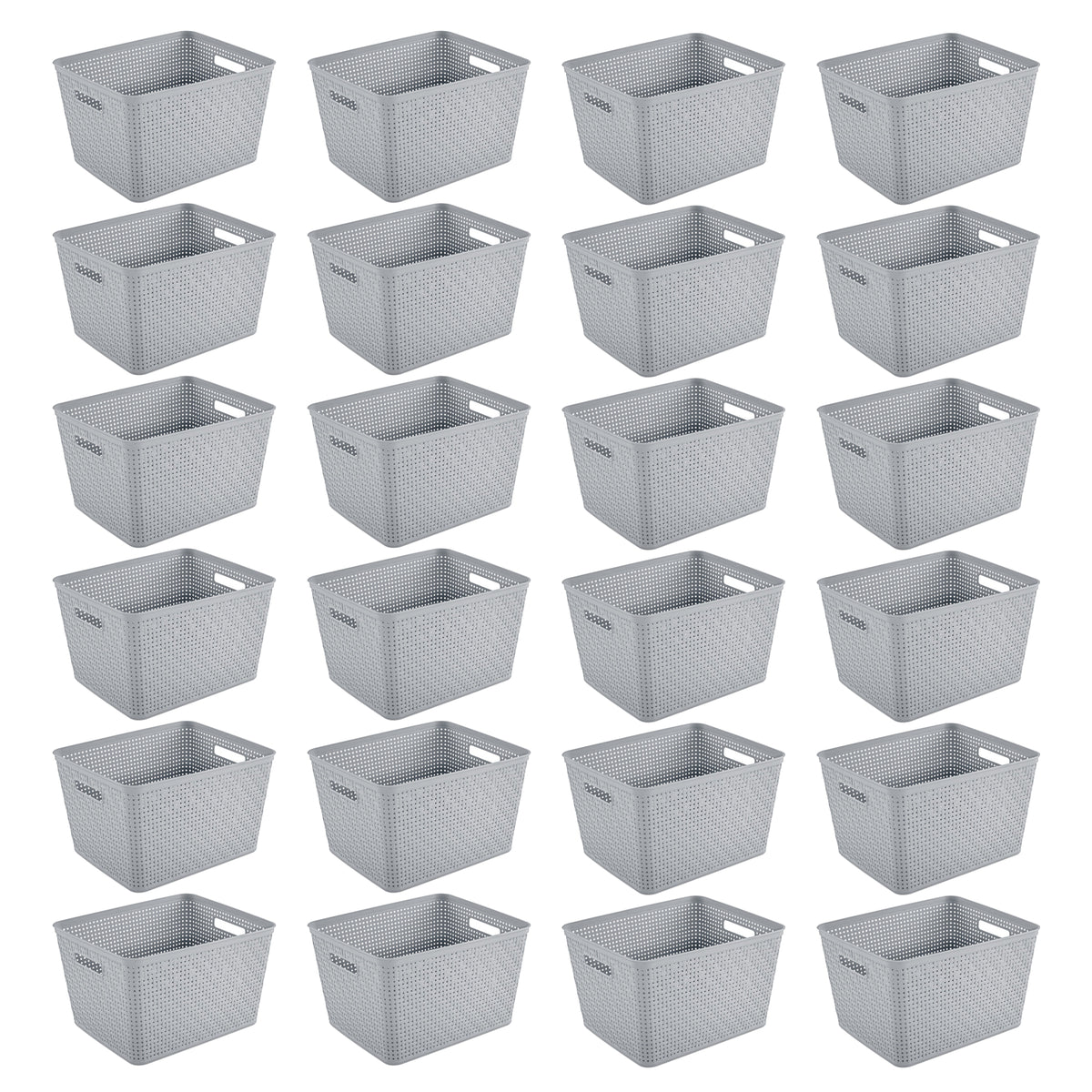 Sterilite 14"Lx8"H Woven Rectangular Tall Basket for Home Organization (24 Pack)