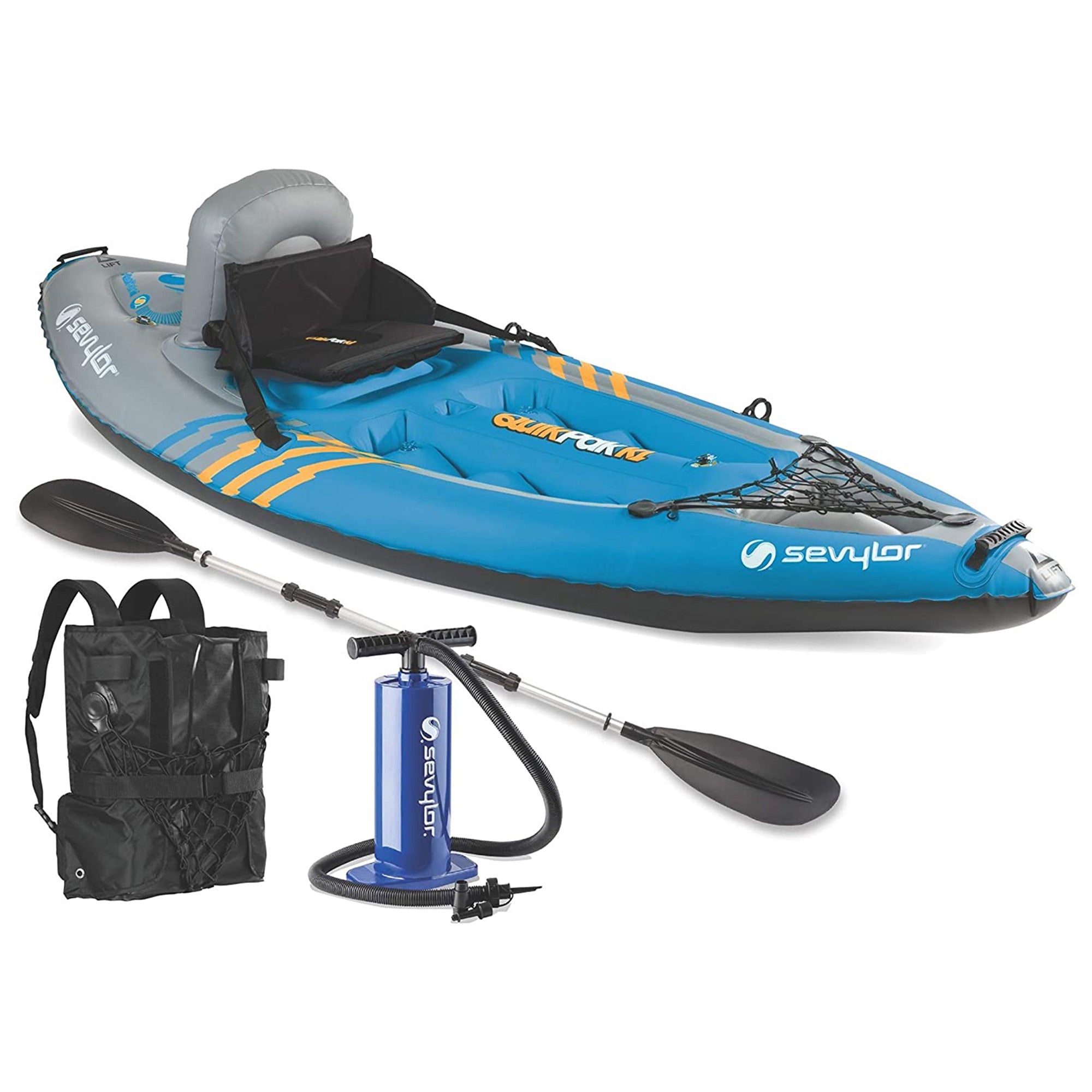 Sevylor K1 QuikPak 1 Person Coverless Sit On Top PVC Inflatable Kayak (2 Pack) - VMInnovations