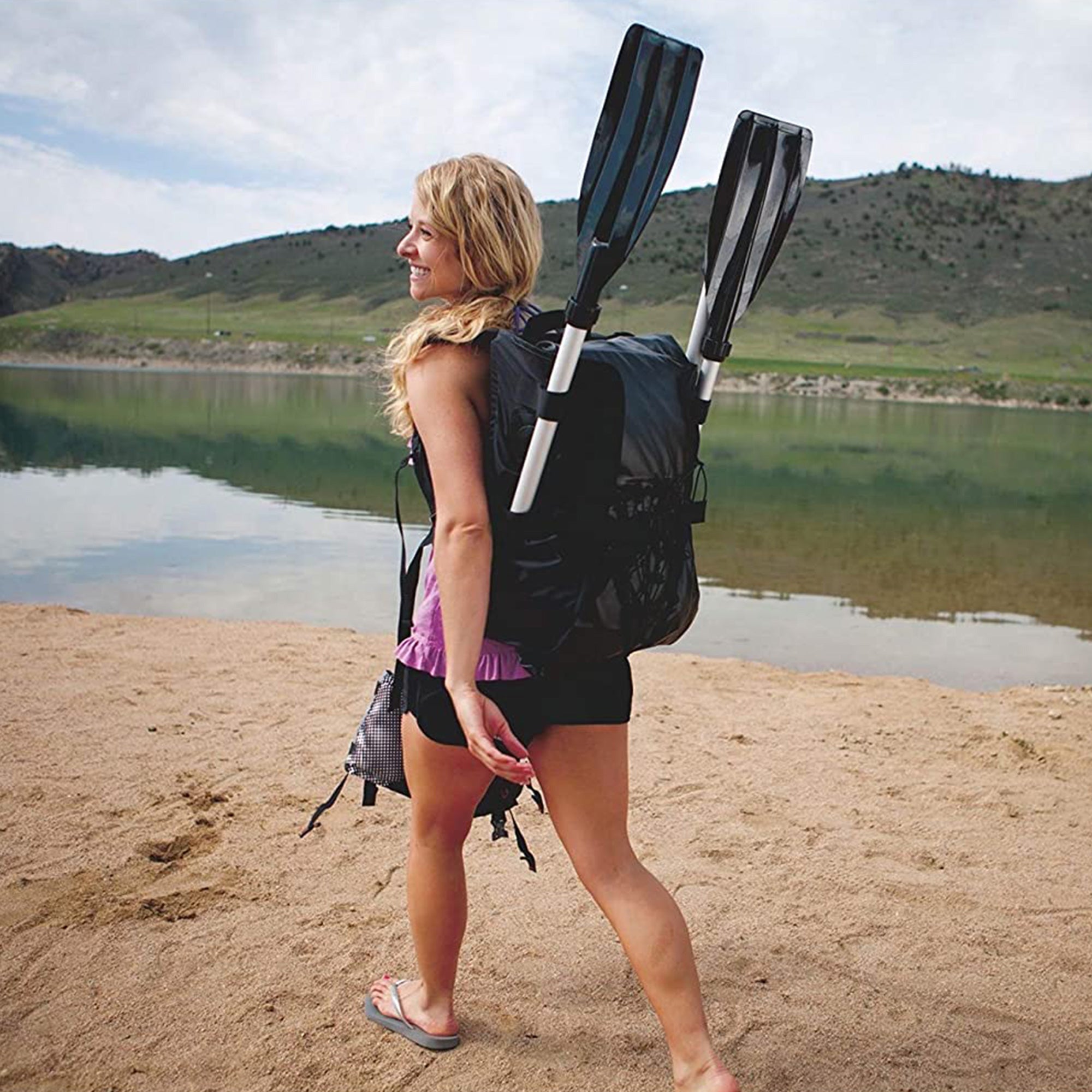 Sevylor K1 QuikPak 1 Person Kayak w/ PVC Inflatable Coverless Sit On Top Design - VMInnovations