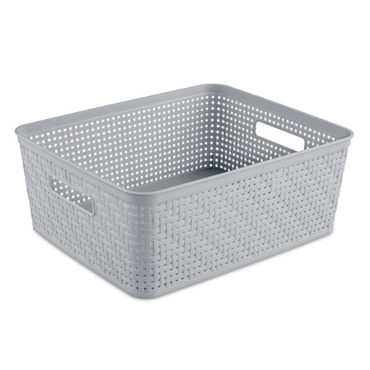 Sterilite 14'' x 11.5'' x 5'' Woven Rectangular Short Basket Organizer (24 Pack)