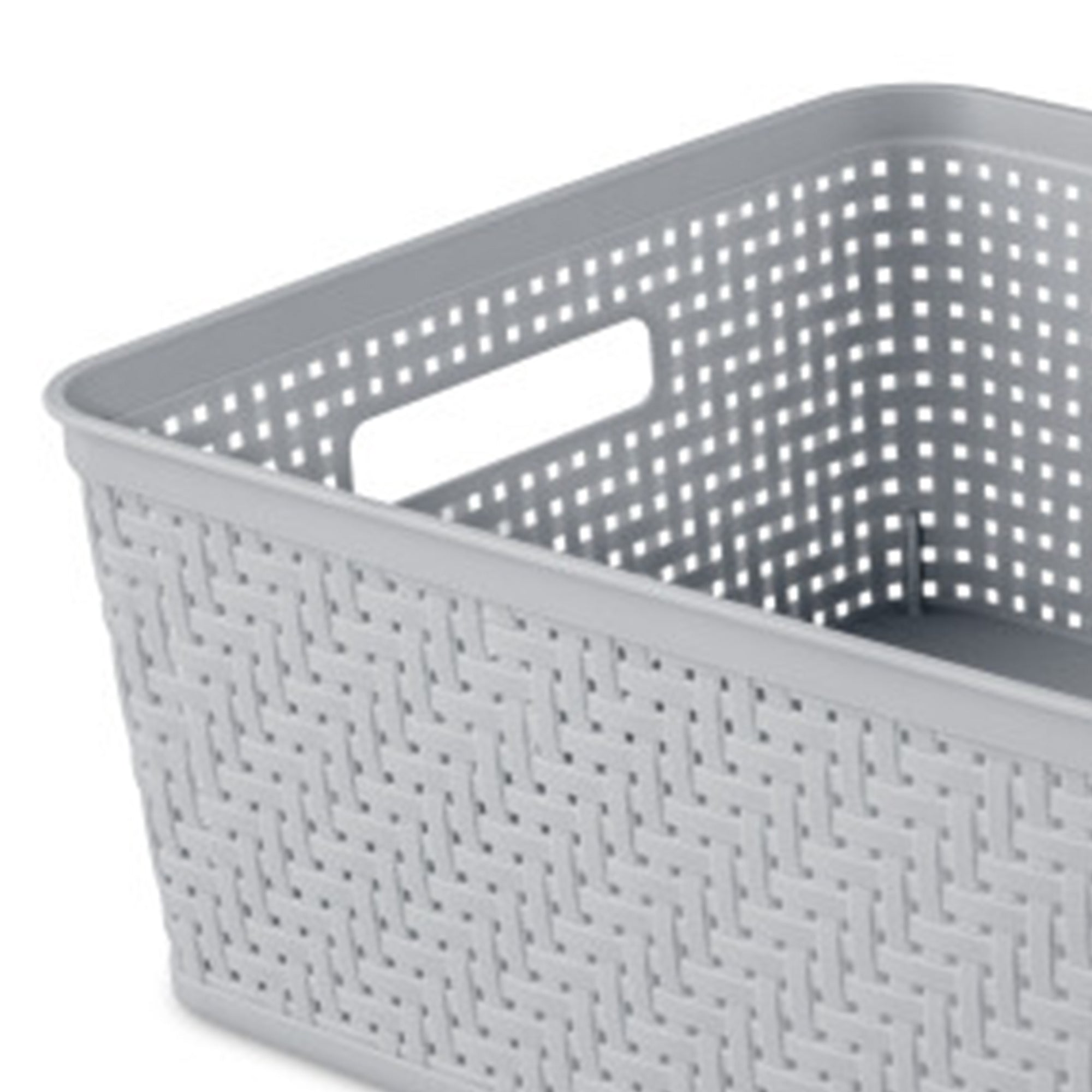 Sterilite 14'' x 11.5'' x 5'' Woven Rectangular Short Basket Organizer (6 Pack) - VMInnovations