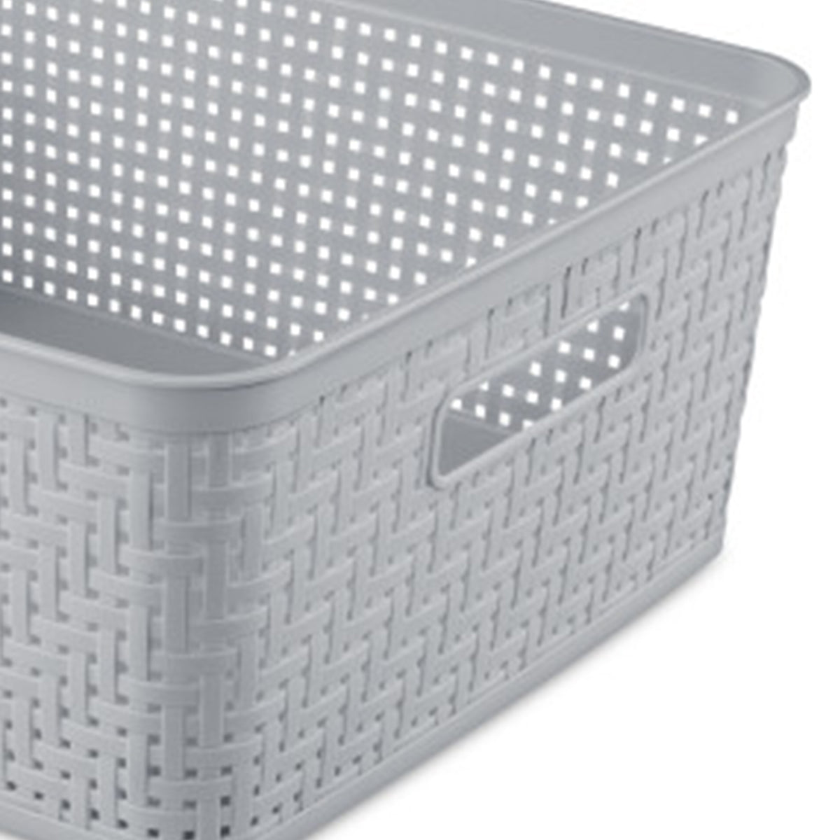 Sterilite 14'' x 11.5'' x 5'' Woven Rectangular Short Basket Organizer (18 Pack)