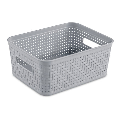 Sterilite 10x8x4.25 Inch Rectangular Short Basket for Home Organization (8 Pack) - VMInnovations