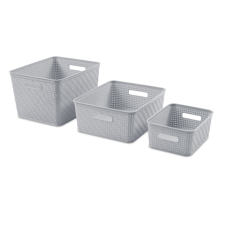 Sterilite 10x8x4.25 In Rectangular Short Basket for Home Organization (24 Pack)