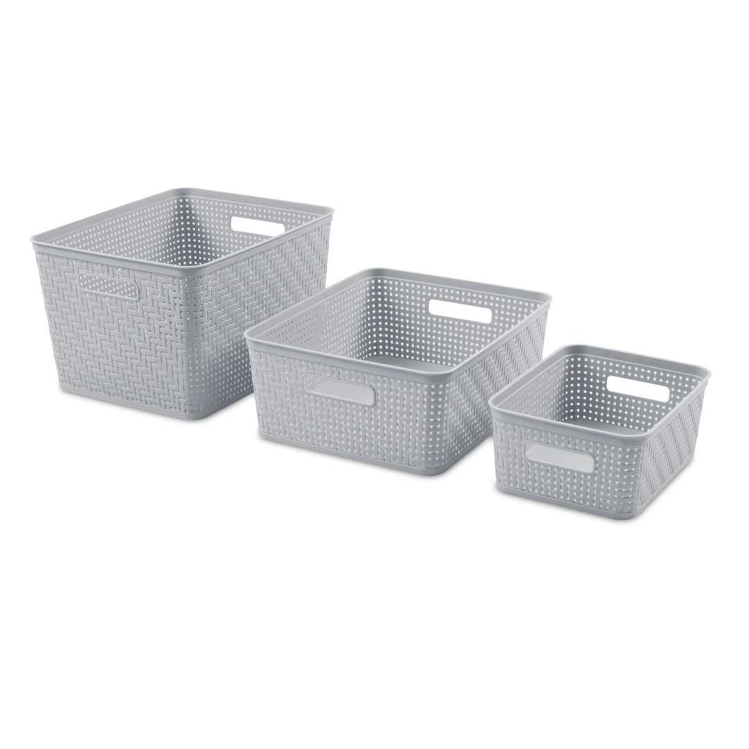 Sterilite 10x8x4.25 In Rectangular Short Basket for Home Organization (24 Pack)