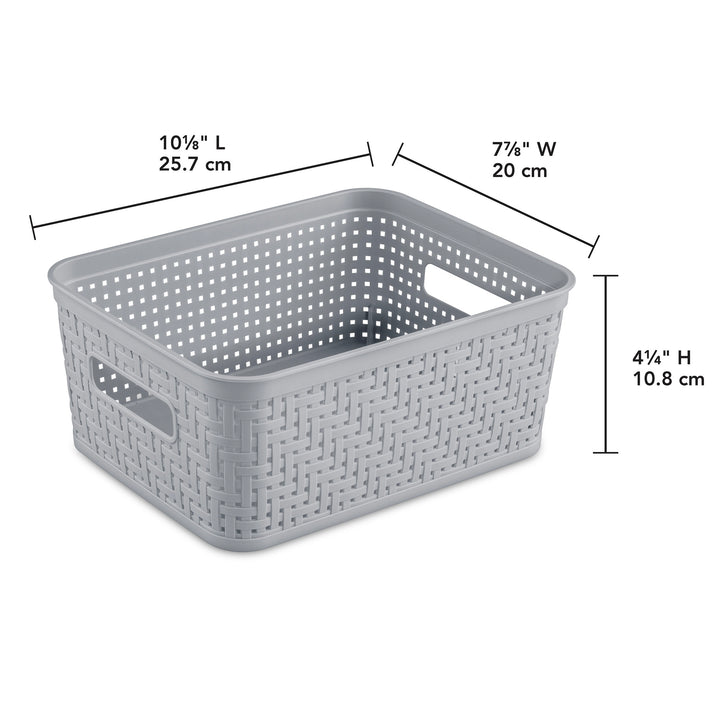 Sterilite 10x8x4.25 In Rectangular Short Basket for Home Organization (24 Pack)