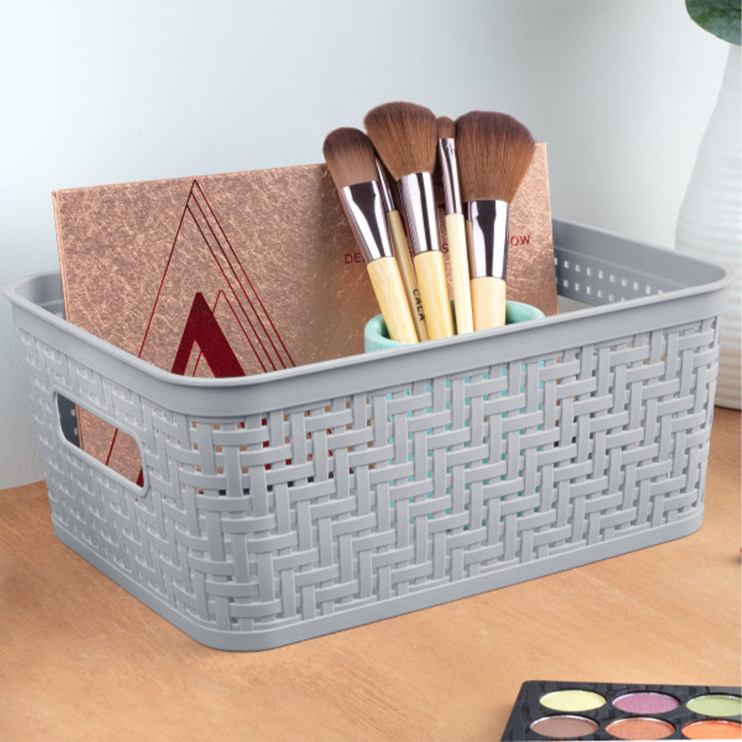 Sterilite 10x8x4.25 Inch Rectangular Short Basket for Home Organization (8 Pack)