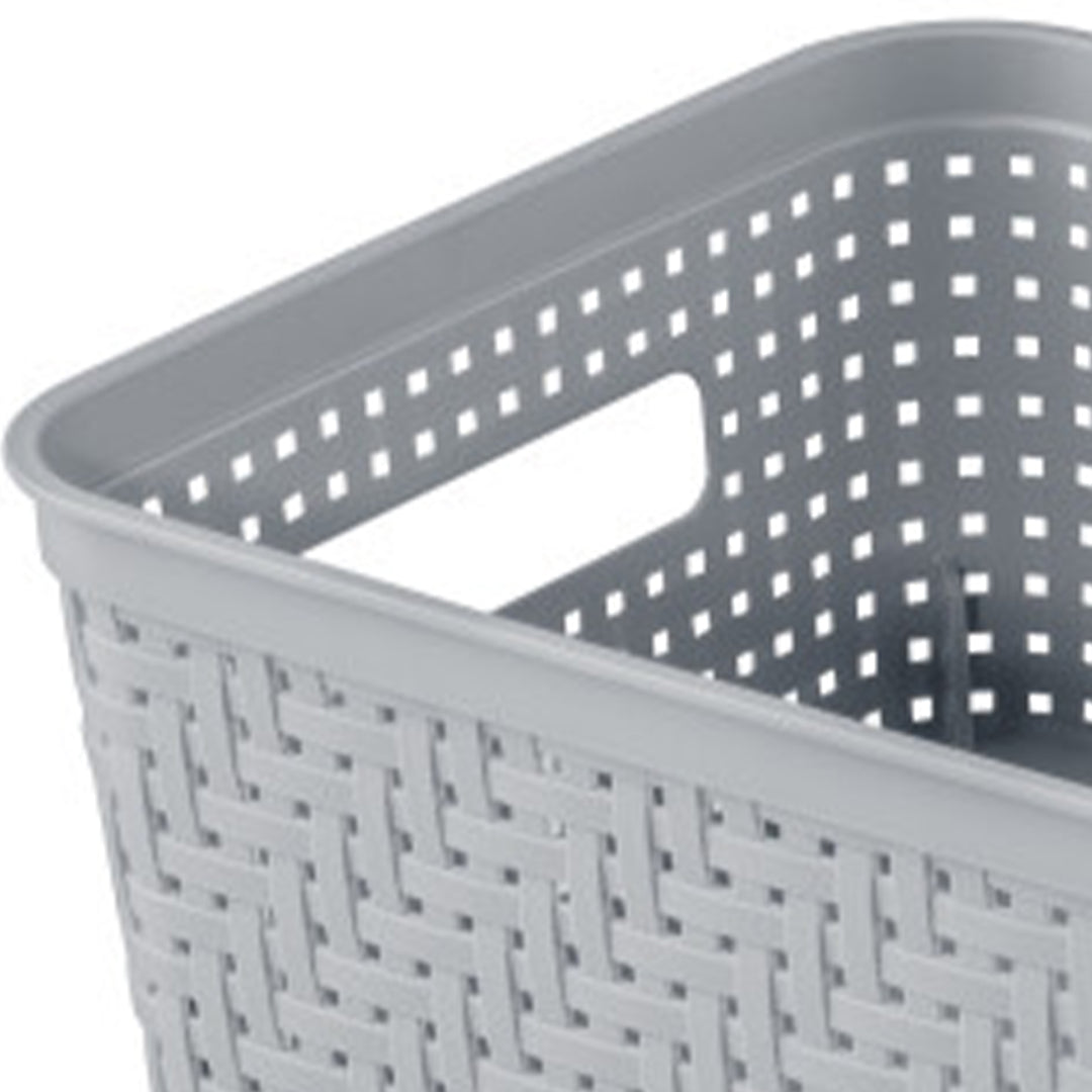 Sterilite 10x8x4.25 Inch Rectangular Short Basket for Home Organization (8 Pack)