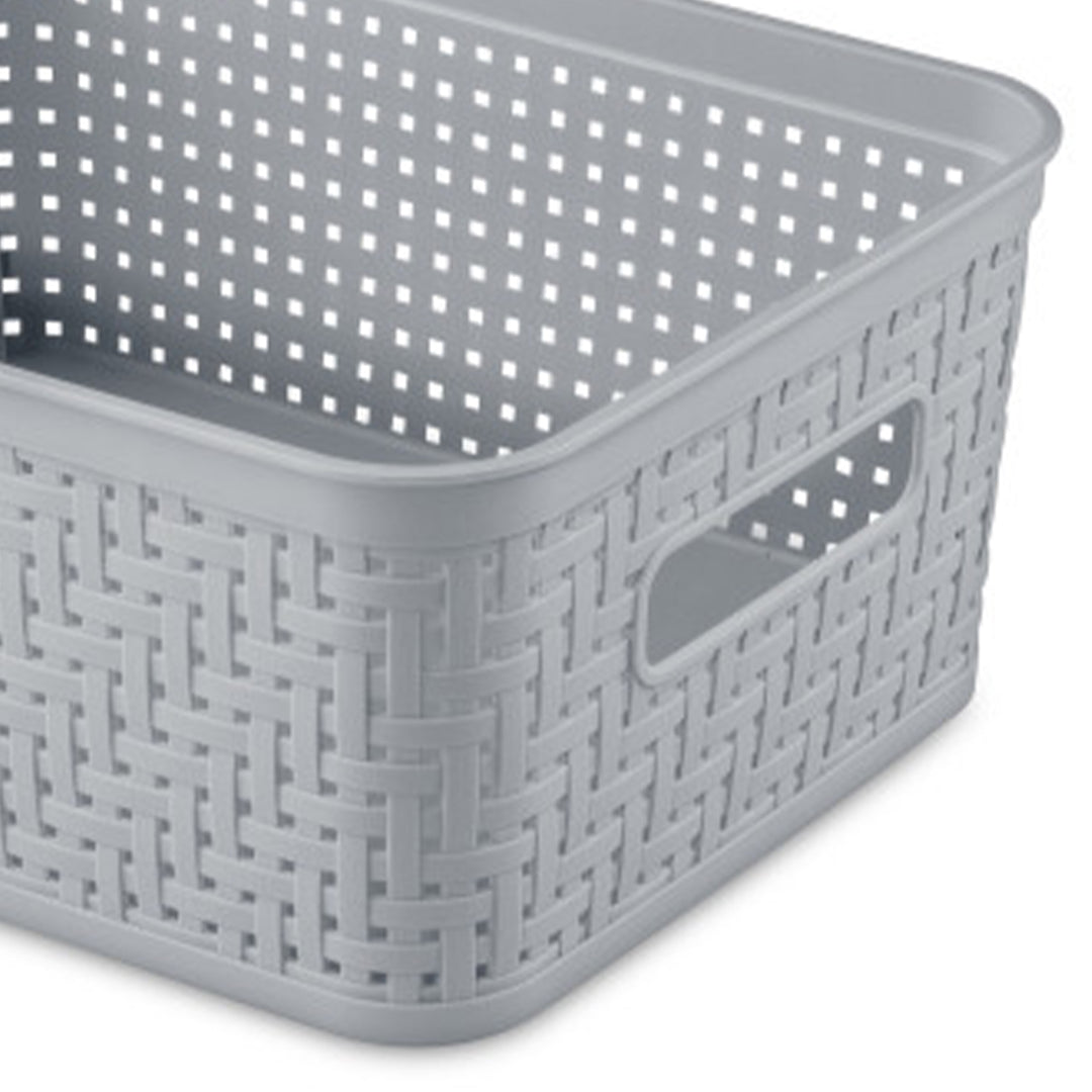 Sterilite 10x8x4.25 Inch Rectangular Short Basket for Home Organization (8 Pack)