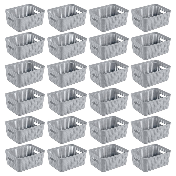 Sterilite 10x8x4.25 In Rectangular Short Basket for Home Organization (24 Pack)