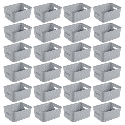 Sterilite 10x8x4.25 In Rectangular Short Basket for Home Organization (24 Pack)