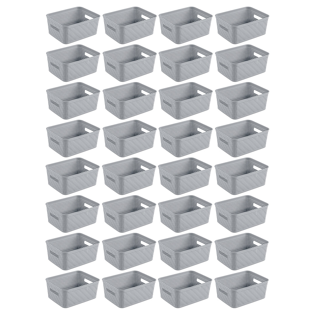 Sterilite 10x8x4.25 In Rectangular Short Basket for Home Organization (32 Pack)