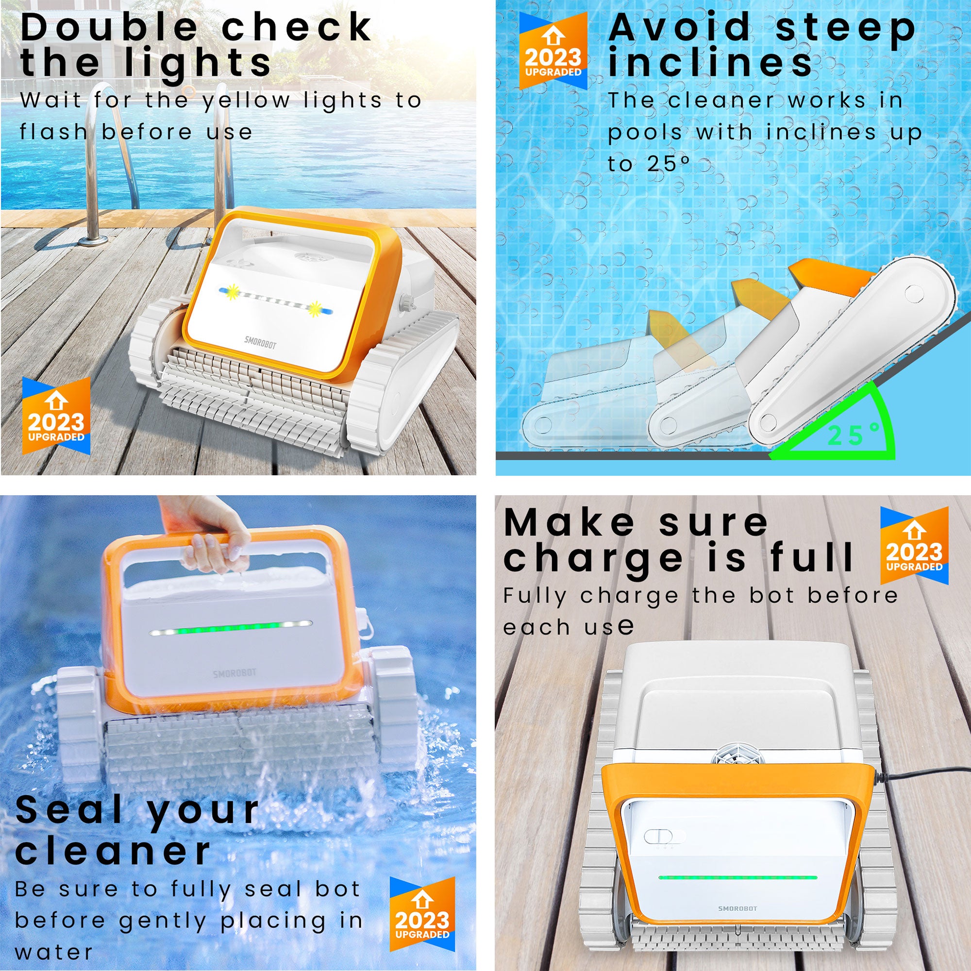 SMOROBOT (2023) Tank X11 Cordless Rechargeable Robotic Swimming Pool Cleaner