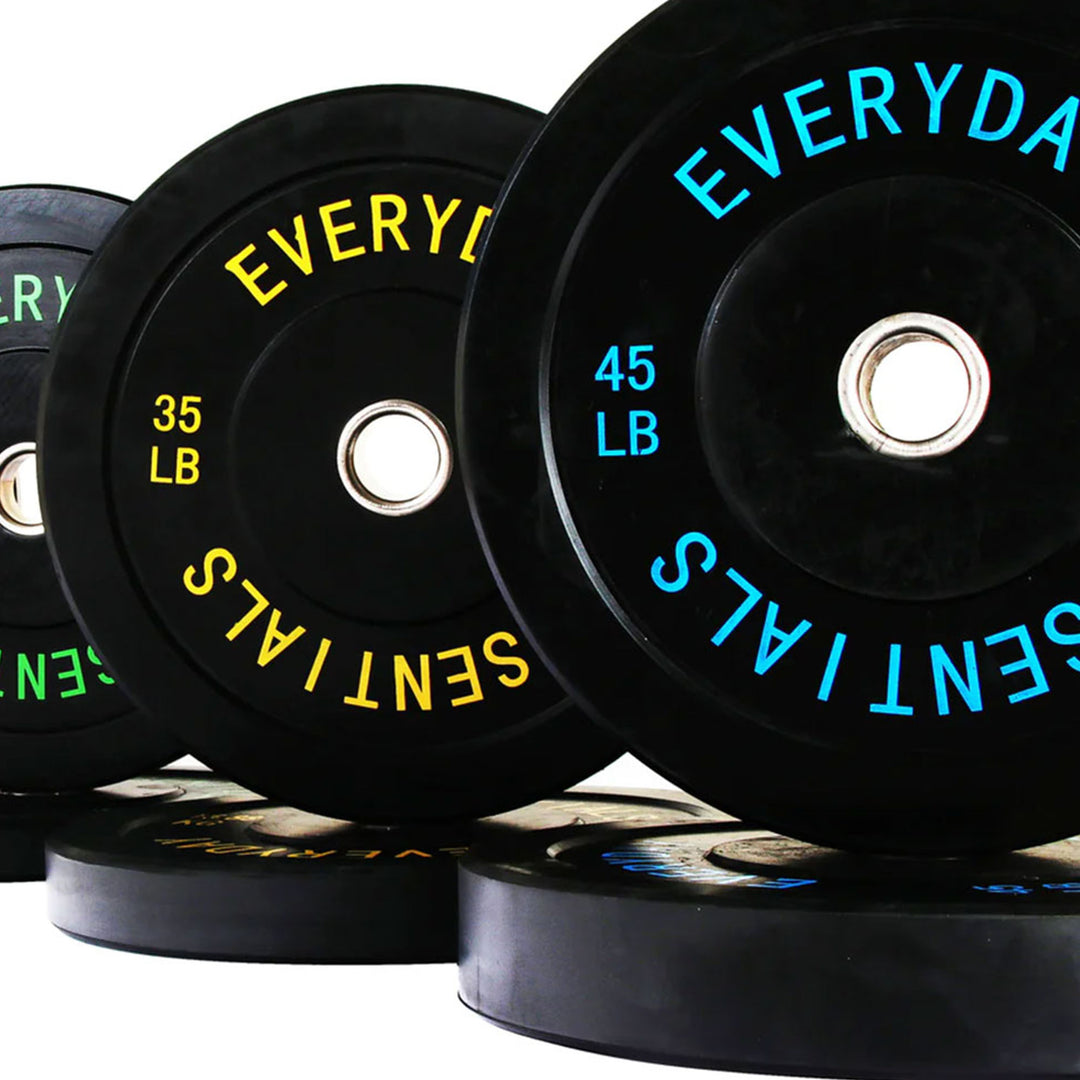 BalanceFrom Fitness 260 Pound Olympic Bumper Strength Training Weight Plate Set - VMInnovations
