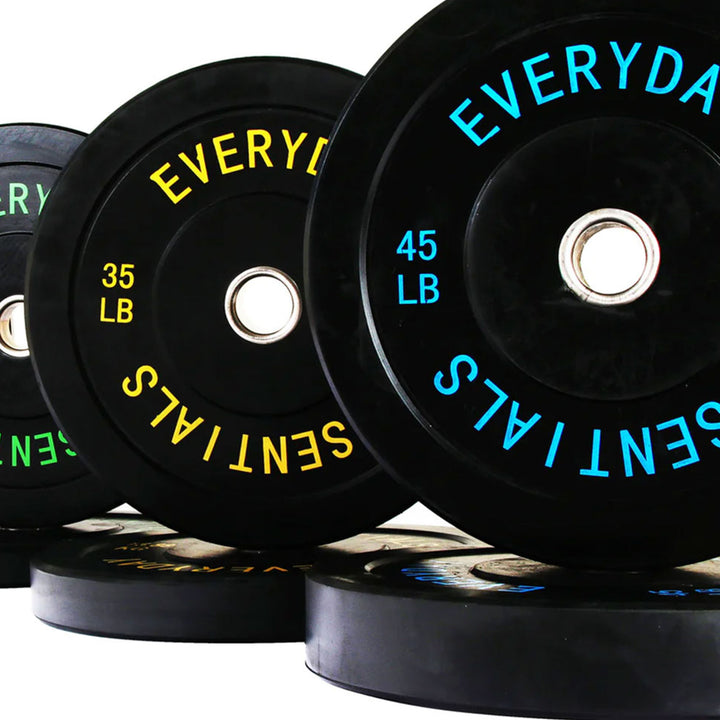 BalanceFrom Fitness 260 Pound Olympic Bumper Strength Training Weight Plate Set - VMInnovations