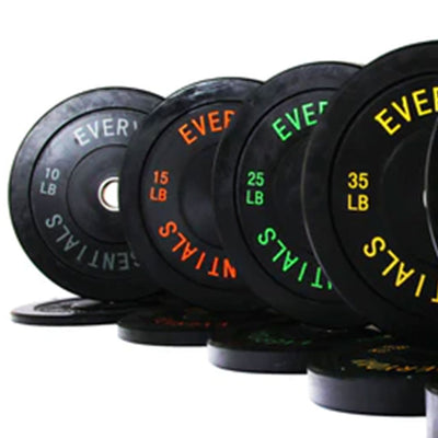 BalanceFrom Fitness 370 Pound Olympic Bumper Strength Training Weight Plate Set