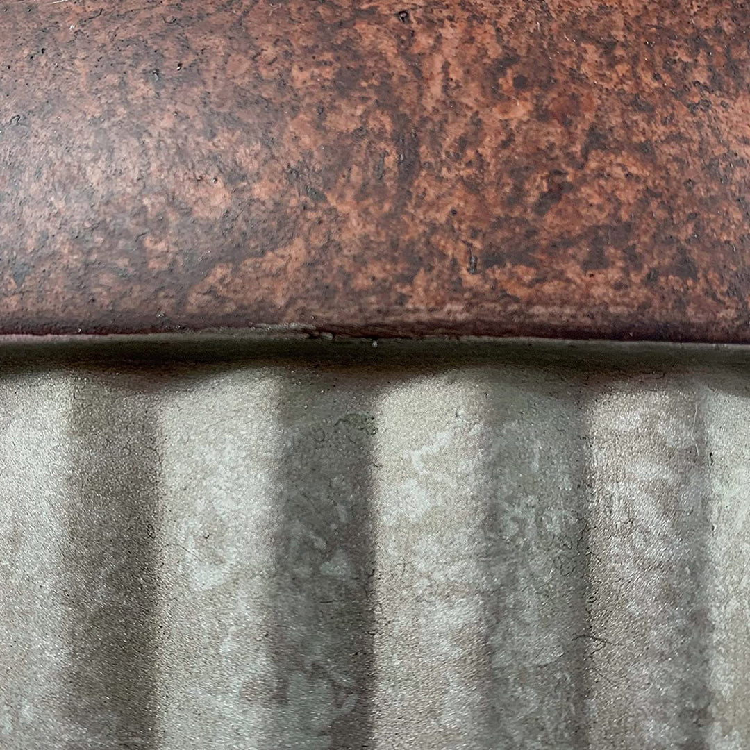 Southern Patio Westlake Collection 15" Rustic Round Pleated Planter, Silver - VMInnovations