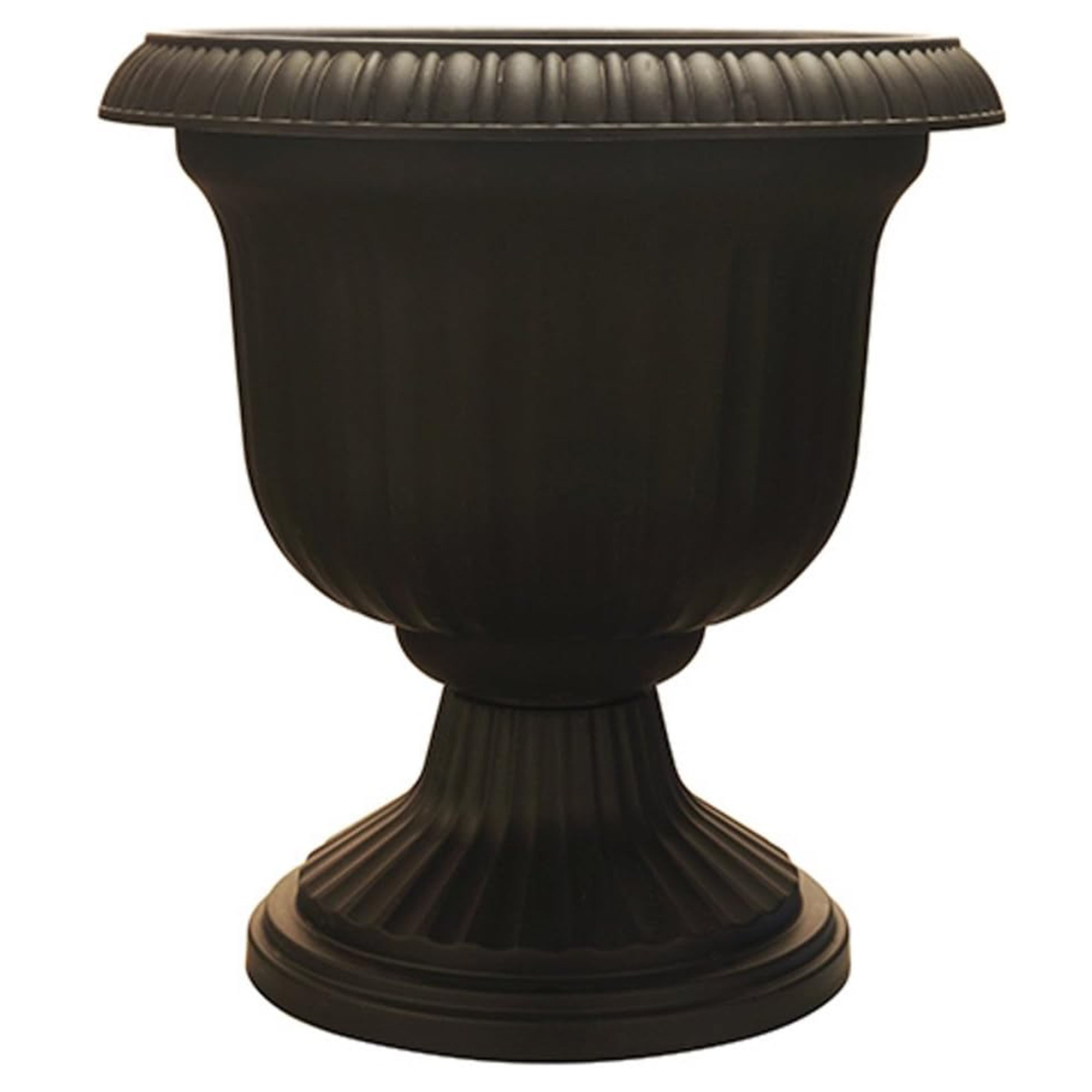 Southern Patio 19 Inch Round Outdoor Utopian Urn for Large Sized Plants, Black - VMInnovations