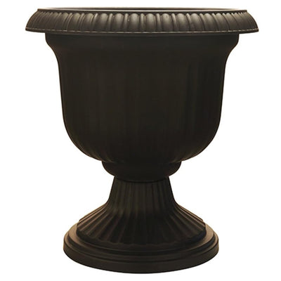 19 Inch Round Outdoor Utopian Urn for Large Sized Plants, Black (Used) - VMInnovations