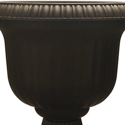 19 Inch Round Outdoor Utopian Urn for Large Sized Plants, Black (Used) - VMInnovations
