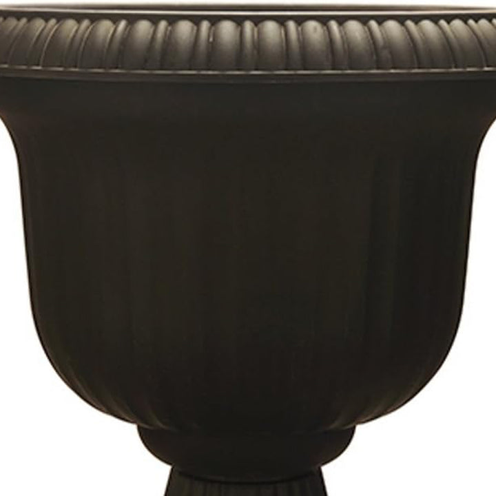 Southern Patio 19" Round Outdoor Utopian Urn for Large Plants, Black (Open Box)