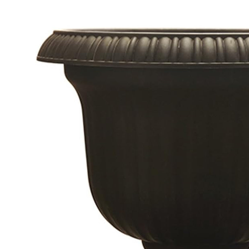 Southern Patio 19" Round Outdoor Utopian Urn for Large Plants, Black (Open Box)