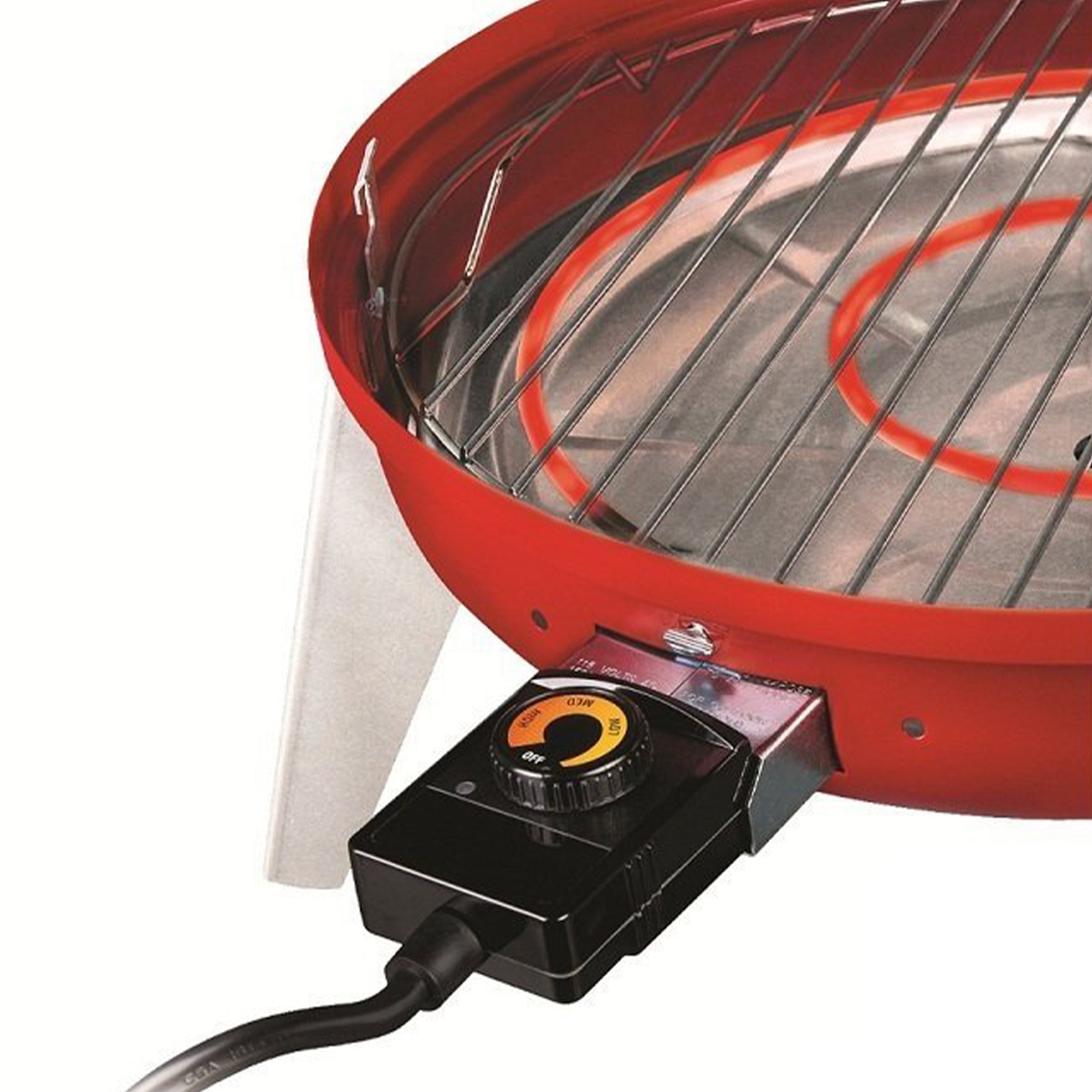 Americana Wherever Grill Dual-Fuel Portable Electric and Charcoal BBQ Grill, Red - VMInnovations