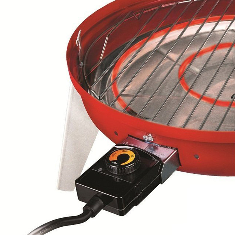 Americana Wherever Grill Dual-Fuel Portable Electric and Charcoal BBQ Grill, Red