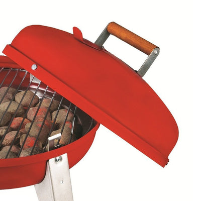 Americana Wherever Grill Dual-Fuel Portable Electric and Charcoal BBQ Grill, Red - VMInnovations