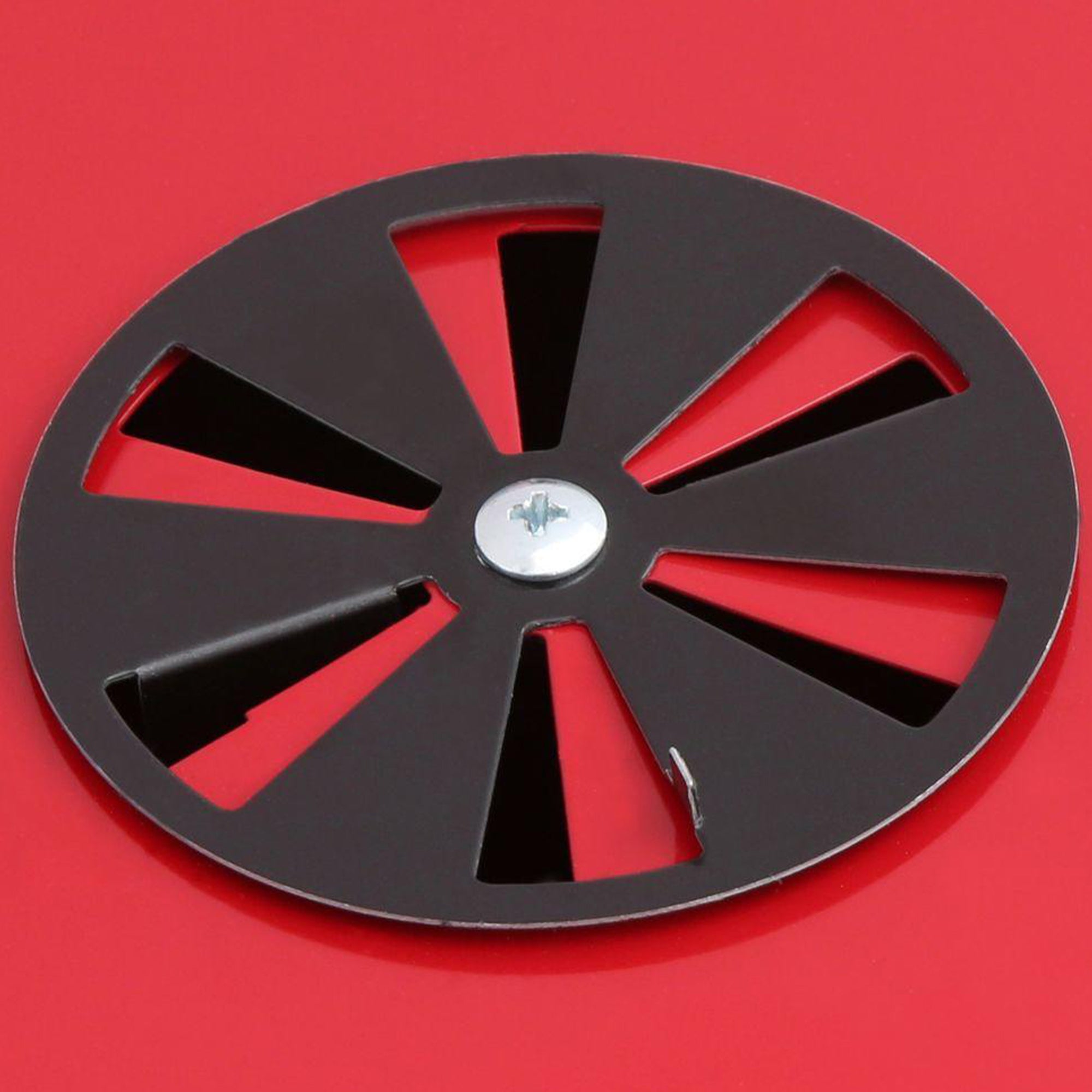 MECO Americana Swinger Wheeled Charcoal Grill w/Side Tables & Bottom Shelf, Red - VMInnovations