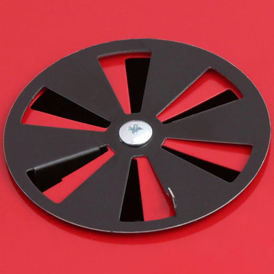MECO Americana Swinger Wheeled Charcoal Grill w/Side Tables & Bottom Shelf, Red - VMInnovations