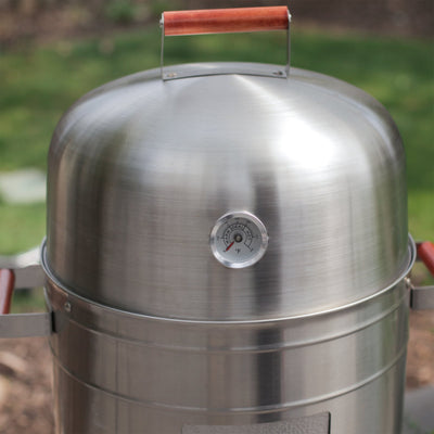 Americana Grills Square Inch Stainless Steel Charcoal BBQ Meat Smoker (Open Box) - VMInnovations