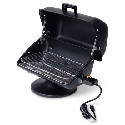 MECO Americana 1500W Portable Utility Tabletop Electric Pedestal Grill, Black