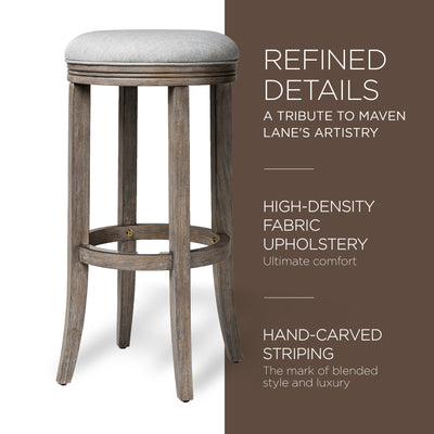 Eva Round Backless Kitchen Swivel Stool, Reclaimed Oak, Bar Height (Open Box) - VMInnovations