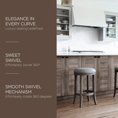 Maven Lane Backless Kitchen Swivel Stool, Reclaimed Oak,Counter Height Open Box)