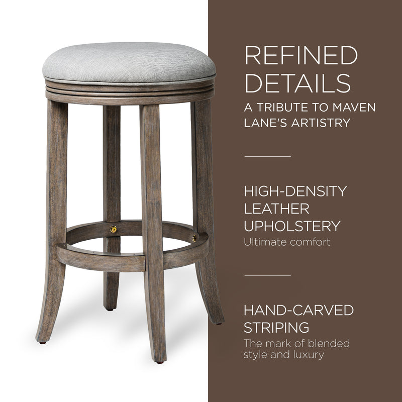 Eva Round Backless Kitchen Swivel Stool, Reclaimed Oak,Counter Height (Open Box)