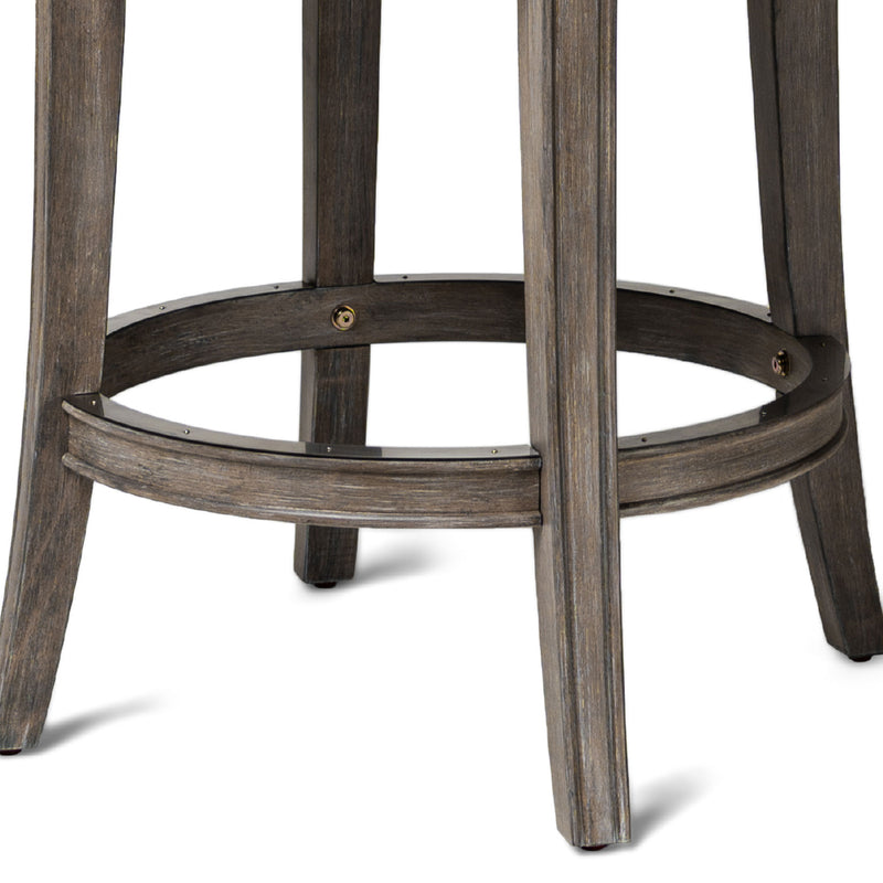 Maven Lane Alexander Round Swivel Stool, Reclaimed Oak, Counter Height(ForParts)