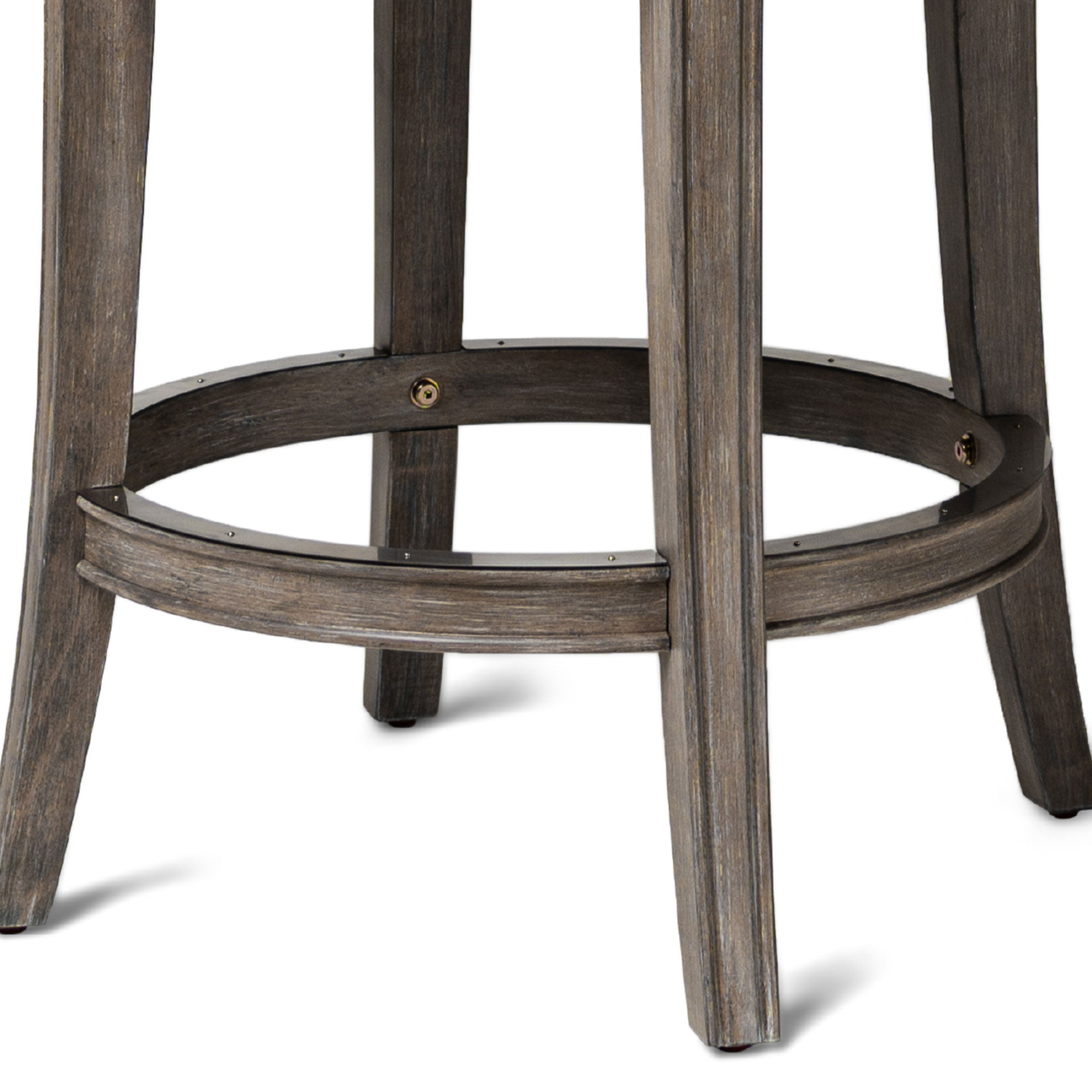 Maven Lane Alexander Round Backless Swivel Stool, Reclaimed Oak(Open Box) - VMInnovations