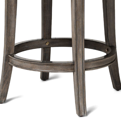 Maven Lane Alexander Round Backless Swivel Stool, Reclaimed Oak(Open Box) - VMInnovations