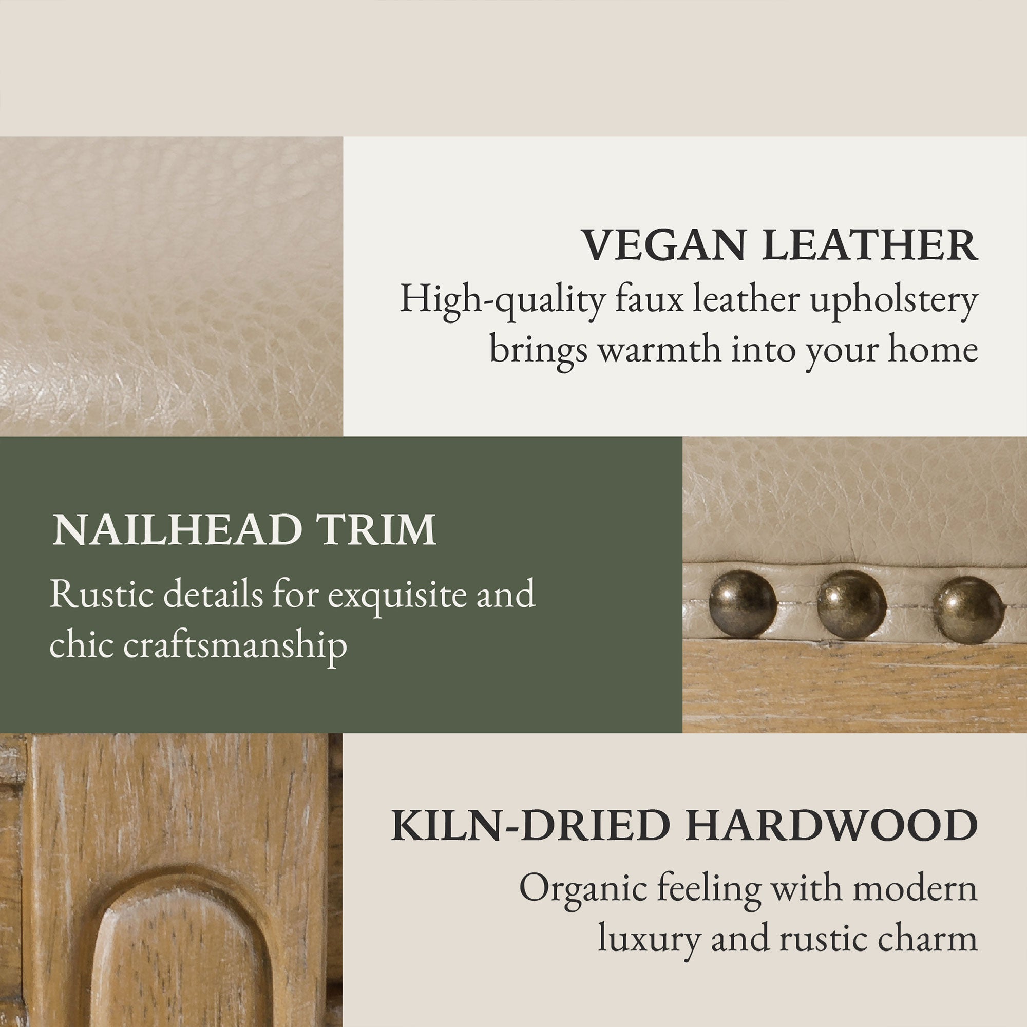 Maven Lane Counter Stool, Weathered Oak Finish w/Avanti Vegan Leather(For Parts) - VMInnovations