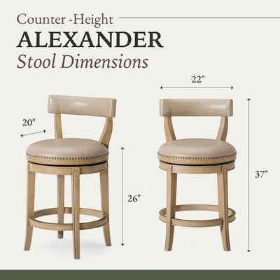 Maven Lane Counter Stool, Weathered Oak Finish w/Avanti Vegan Leather(For Parts) - VMInnovations
