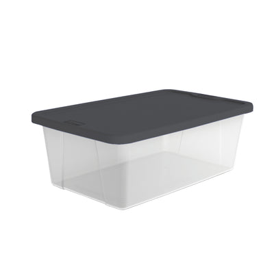 Homz Snaplock Extra Small 6-Quart Clear Storage Container w/ Gray Lid, 10 Pack