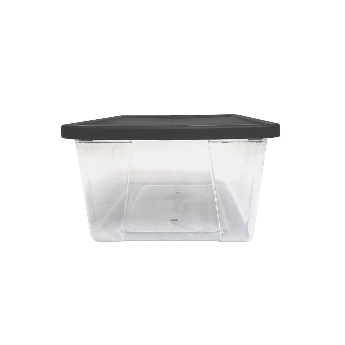 Homz Snaplock Extra Small 6-Quart Clear Storage Container Tote with Gray Lid