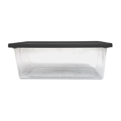 Homz Snaplock Extra Small 6-Quart Clear Storage Container Tote with Gray Lid
