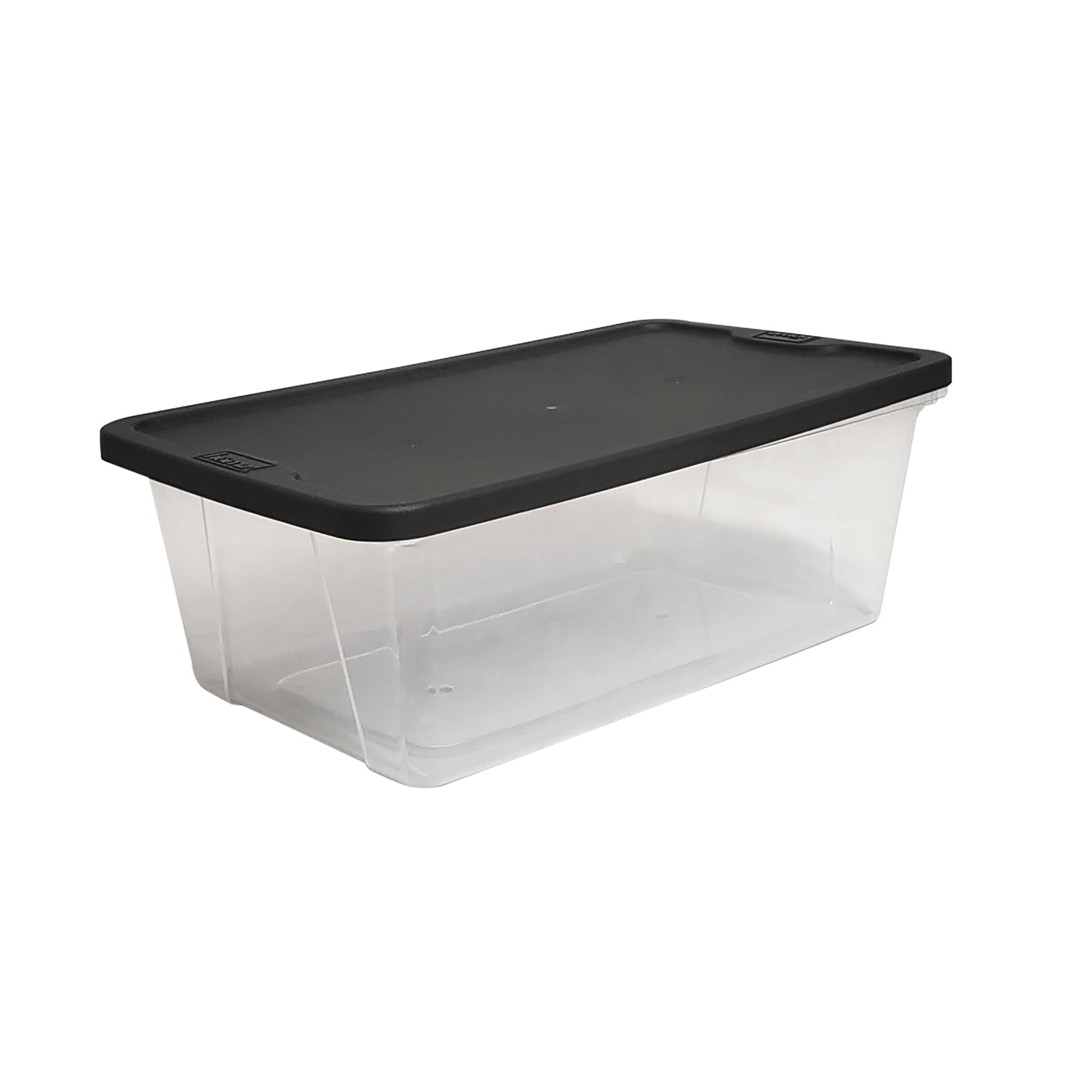 Homz Snaplock Extra Small 6-Quart Clear Storage Container Tote with Gray Lid