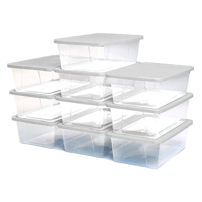 Homz 6 Qt Secure Latching Plastic Container Bin w/ Lid 10 Pack (Open Box)