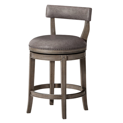 Maven Lane Counter Stool, Reclaimed Oak Finish w/Stone Vegan Leather (Used)