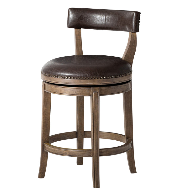 Maven Lane Counter Stool, Walnut Finish w/ Marksman Saddle Vegan Leather (Used)